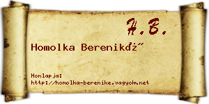 Homolka Bereniké névjegykártya